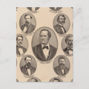 Portraits of Hon Thomas A Hendricks Postcard