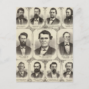 Portraits of John C Hall and Prof JW Bradshaw Postcard
