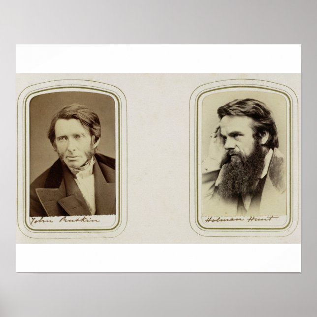 Portraits of John Ruskin (1819-1900) and William H Poster (Front)
