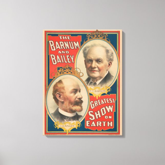 Portraits Of P.T. Barnum And J.A. Bailey Canvas Print (Front)