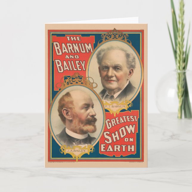 Portraits Of P.T. Barnum And J.A. Bailey Card (Front)