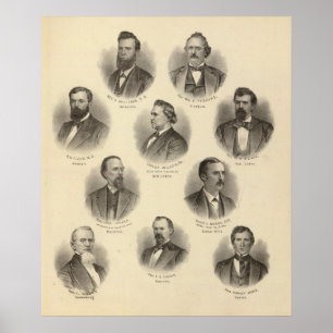 Portraits of Rev H Gilliland, Wm F Terhune Poster