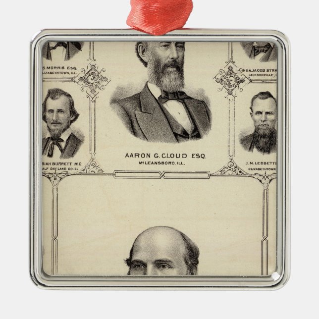Portraits of Robert Hunter, Aaron G Cloud Metal Ornament (Front)