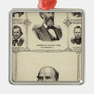 Portraits of Robert Hunter, Aaron G Cloud Metal Ornament