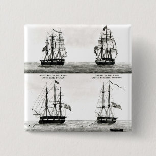 Portraits of the vessels on the Polar Expedition 2 Inch Square Button