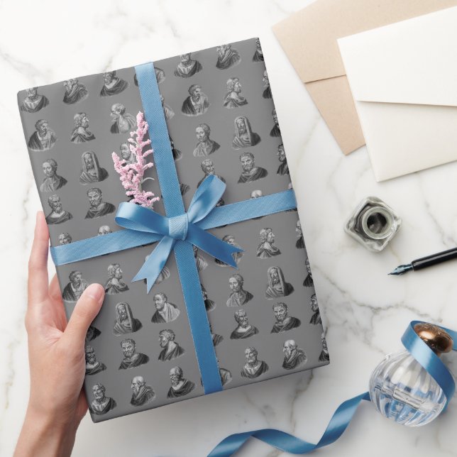 Portraits Pattern of Ancient Philosophers Wrapping Paper (Gifting)