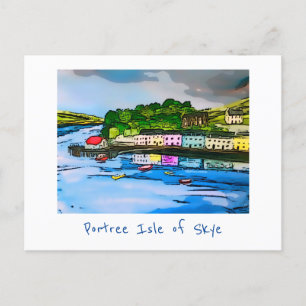 Portree Isle of Skye Scotland painting Postcard