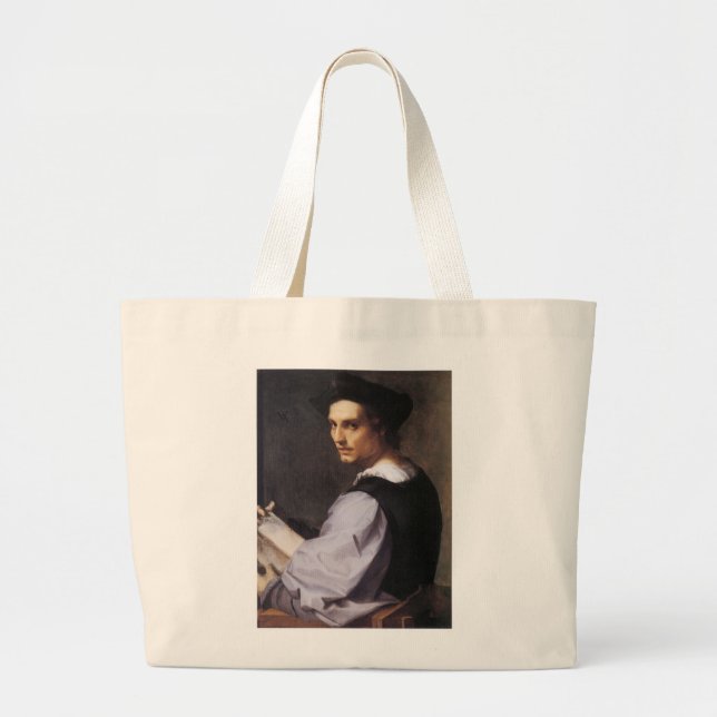Portriat of a Young Man Large Tote Bag (Front)