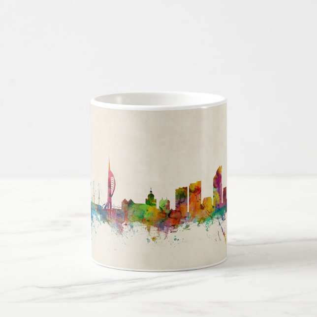Portsmouth England Skyline Coffee Mug (Center)