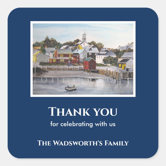 Portsmouth Harbour New Hampshire USA Painting Square Sticker (Front)