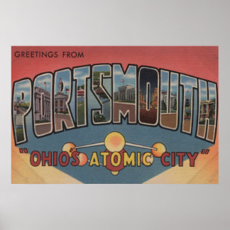 Portsmouth, Ohio - Large Letter Scenes Poster