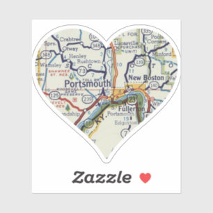 Portsmouth Ohio Retro Map