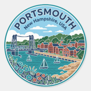 Portsmouth USA Classic Round Sticker