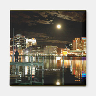 Portsmouth, Virginia cityscape photograph Magnet