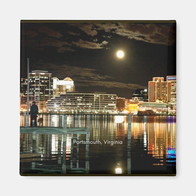Portsmouth, Virginia cityscape photograph Magnet (Front)