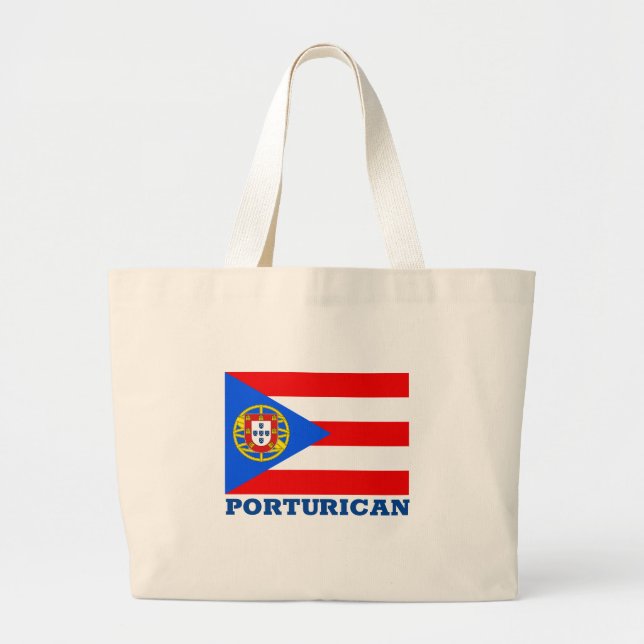 Portu-Rican Large Tote Bag (Front)