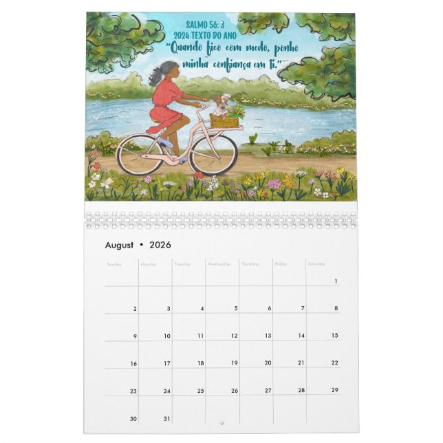 Portugais 2024 Année Texte Ps 56:3 Calendrier (Aug 2026)
