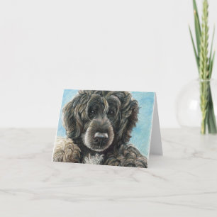 Portugais Water Dog Carte pour notes d'art origina