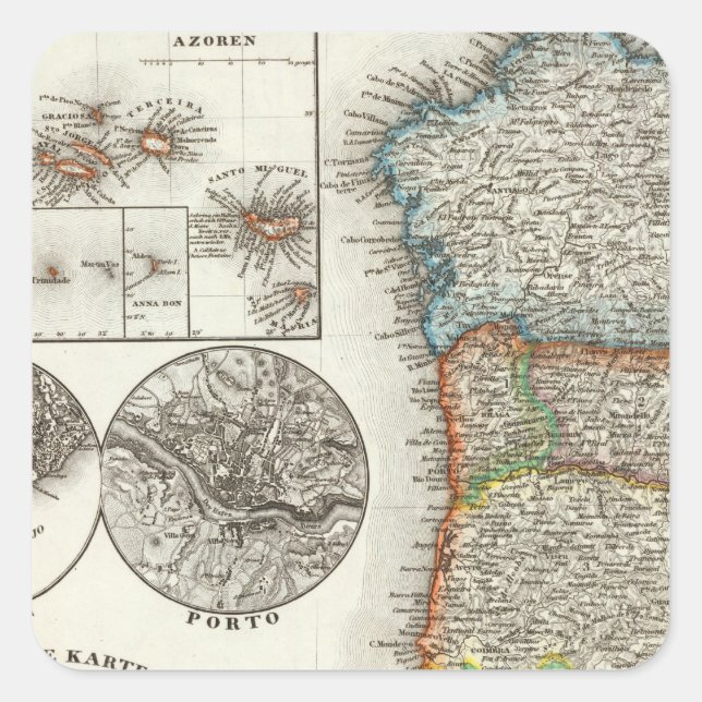 Portugal and Cape Verde Islands Square Sticker (Front)