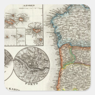Portugal and Cape Verde Islands Square Sticker