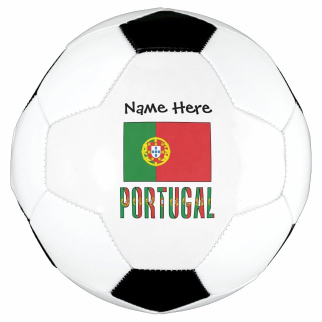 Portugal and Portuguese Flag with Your Name Soccer Soccer Ball (Front)