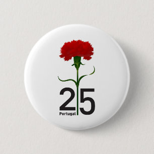 Portugal and red carnation 2 inch round button