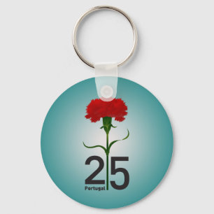 Portugal and red carnation keychain