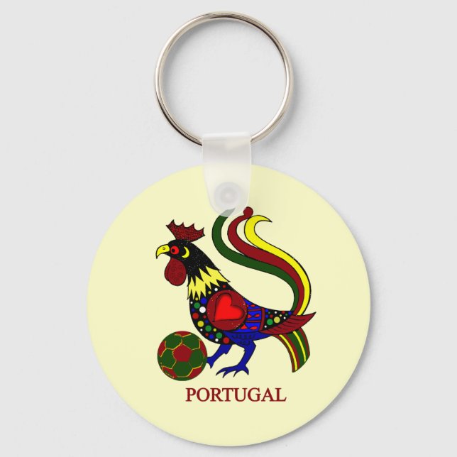 Portugal barcelos "galo" jogador de futebol keychain (Front)