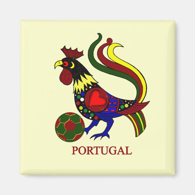 Portugal barcelos "galo" jogador de futebol magnet (Front)