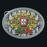 Portugal Belt Buckle<br><div class="desc">Portuguese coat of arms over Portuguese blue tile</div>