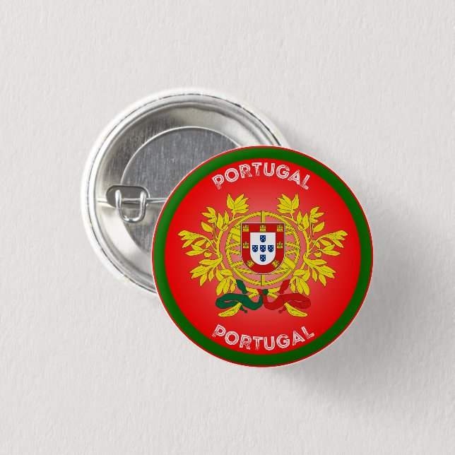 Portugal Coat of Arms Circle Shape  1 Inch Round Button (Front & Back)