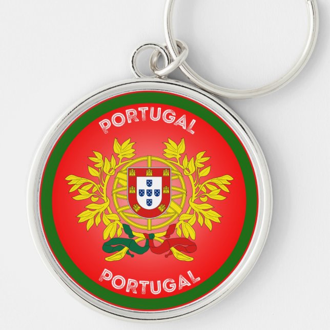 Portugal Coat of Arms Circle Shape  Keychain (Front)