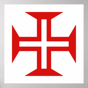 Portugal country cross flag symbol poster