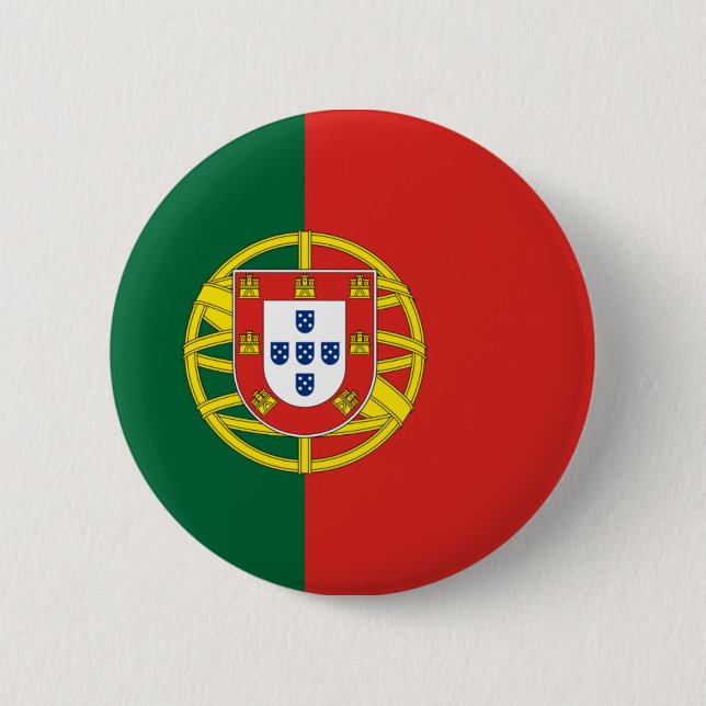 Portugal flag 2 inch round button (Front)