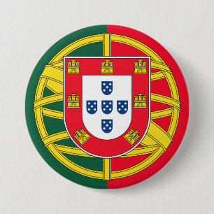 Portugal flag 3 inch round button