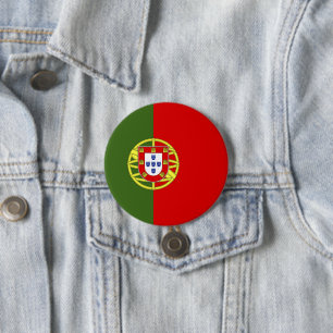 Portugal flag 3 inch round button