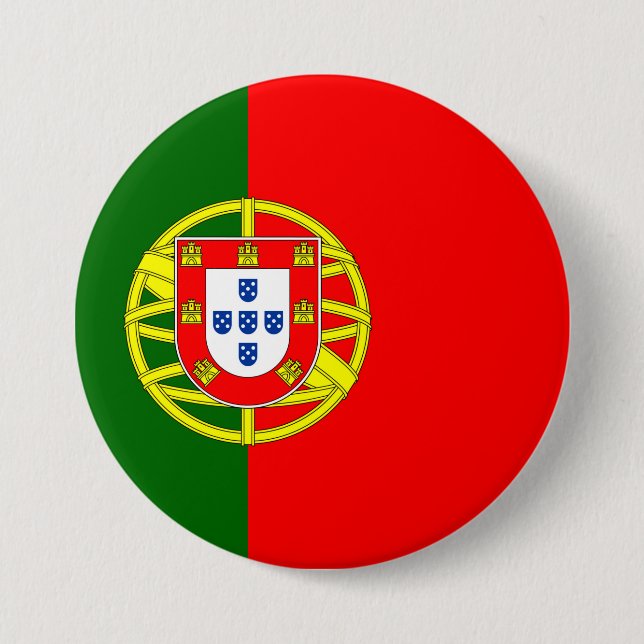 Portugal Flag 3 Inch Round Button (Front)