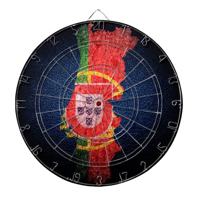 Portugal Flag and Map Dartboard (Front)