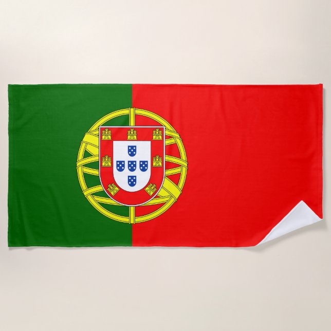Portugal Flag Beach Towel (Front)