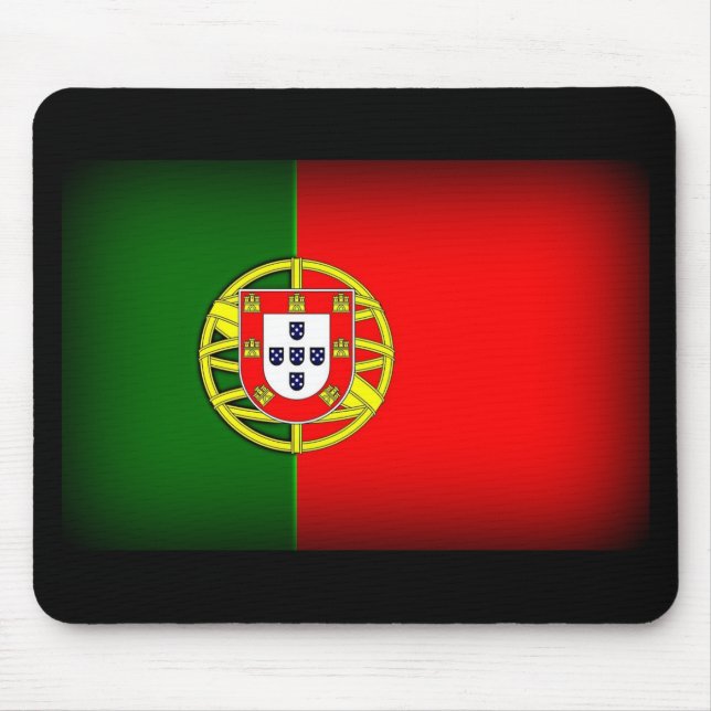 Portugal Flag Black Edge Mouse Pad (Front)