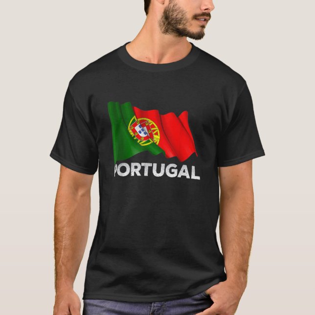 Portugal Flag Cool Portuguese Graphic T-Shirt (Front)