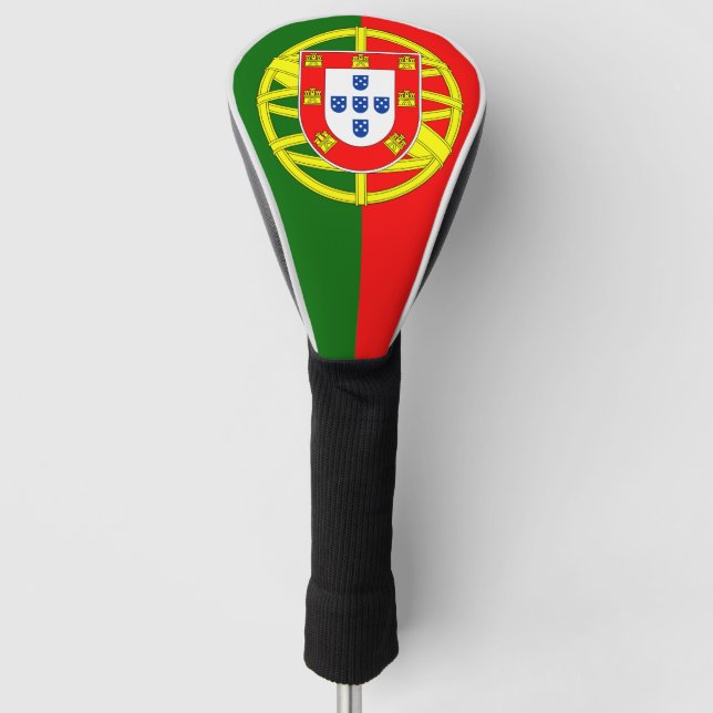 Portugal flag Driver Cover, White Golf Head Cover (Front)