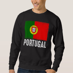 Portugal Flag Football Vintage Fan Soccer Team Por Sweatshirt