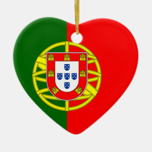Portugal Flag Heart Ornament