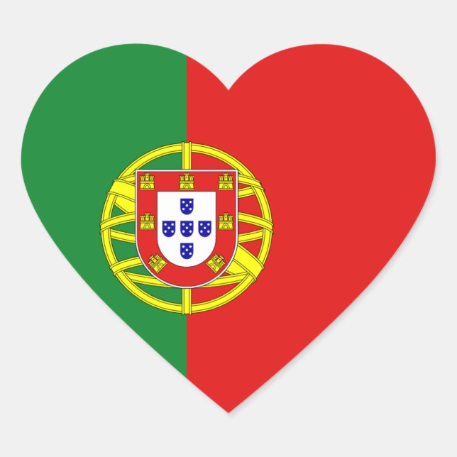 Portugal Flag Heart Sticker (Front)