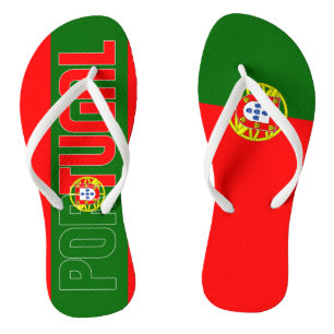 Portugal Flag Inscription Red Green Two Colour Flip Flops