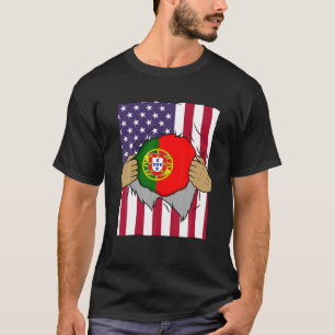 Portugal Flag Inside Me Home Pride Portuguese Amer T-Shirt