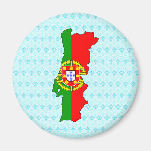 Portugal Flag Map full size Magnet