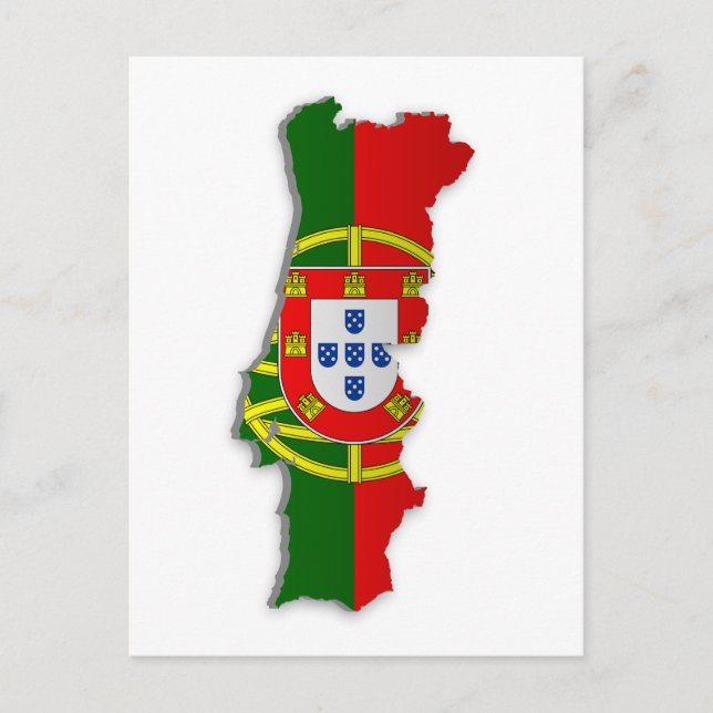 Portugal Flag Map Postcard (Front)