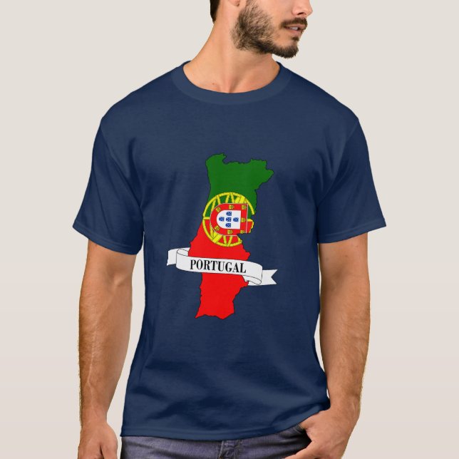  Portugal flag map T-Shirt (Front)